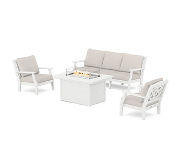 Chinoiserie Deep Seating Fire Pit Table Set