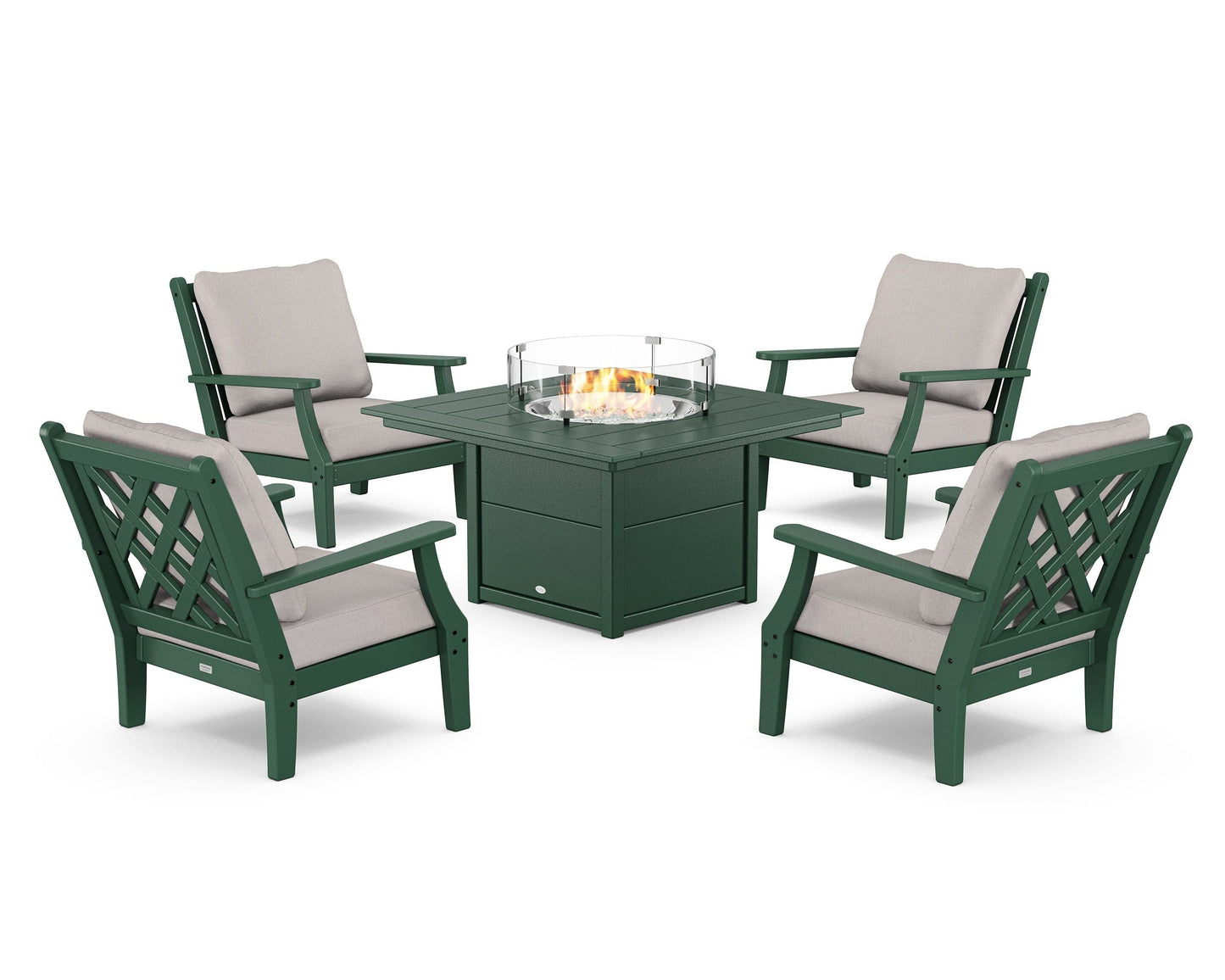 Wovendale 5-Piece Deep Seating Set with Fire Pit Table