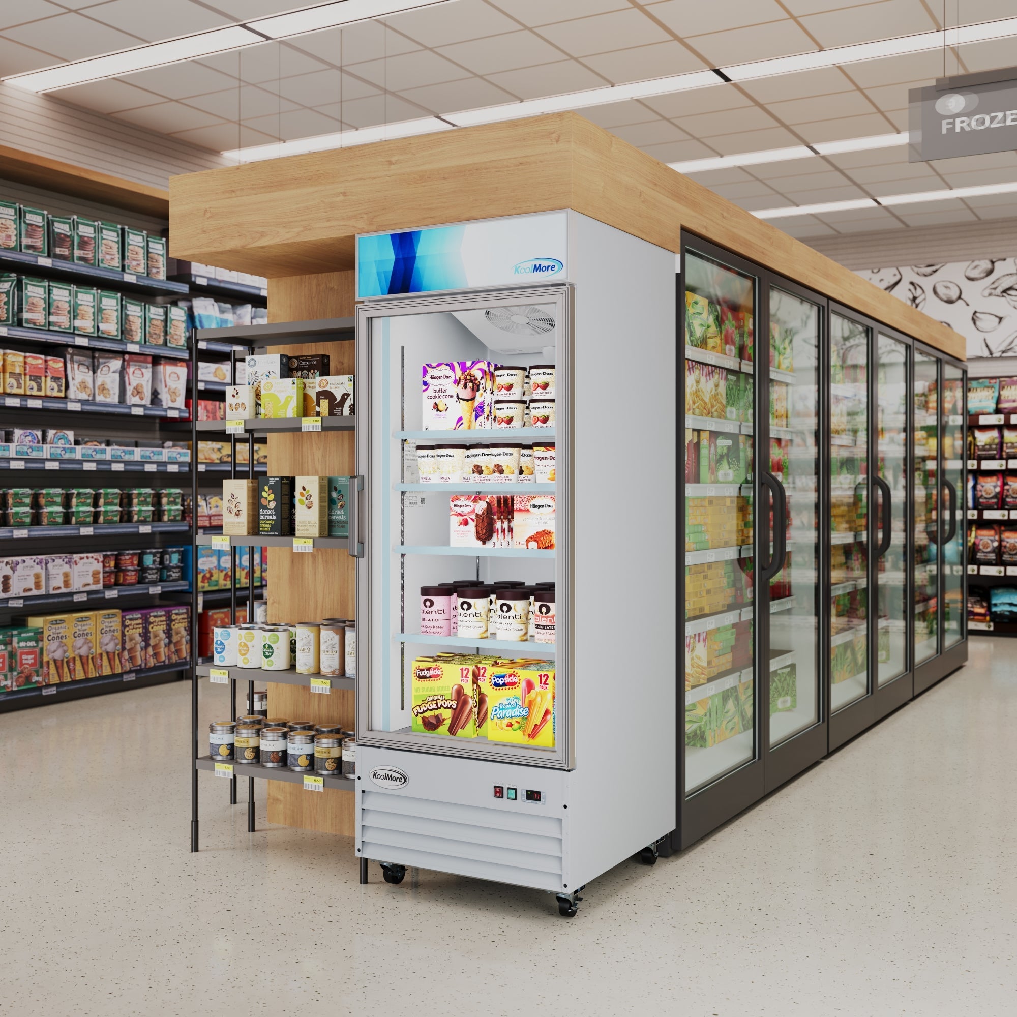 31 in. 1-Door Commercial Display Merchandiser Freezer 23 cu. ft. in White