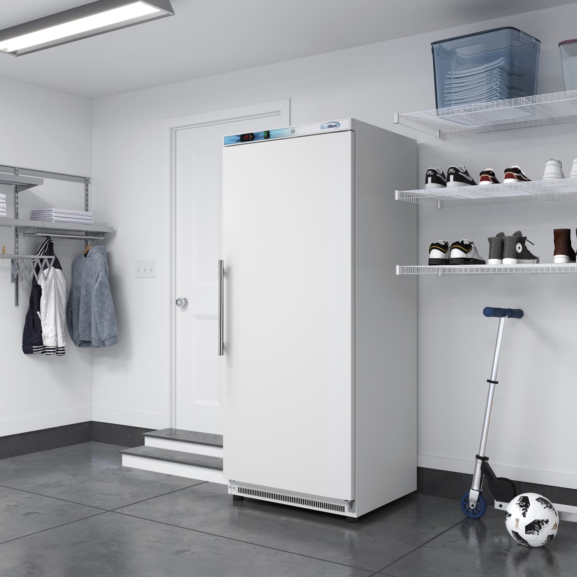 21 Cu. ft. Commercial Reach-in Freezer in White Manual Defrost
