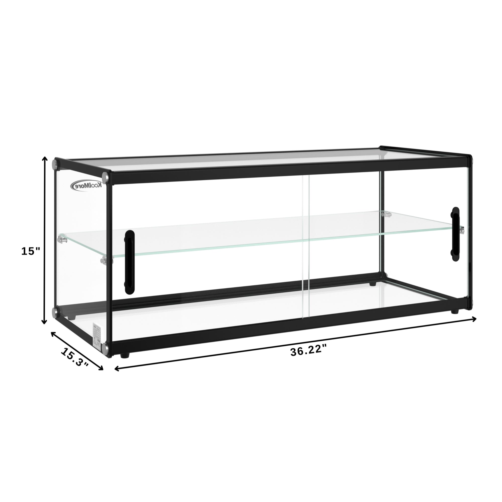 36 in. 2 Tiered Pastry Display Case With Shelf and Sliding Door, 4.2 cu. ft. Capacity, ETL Listed