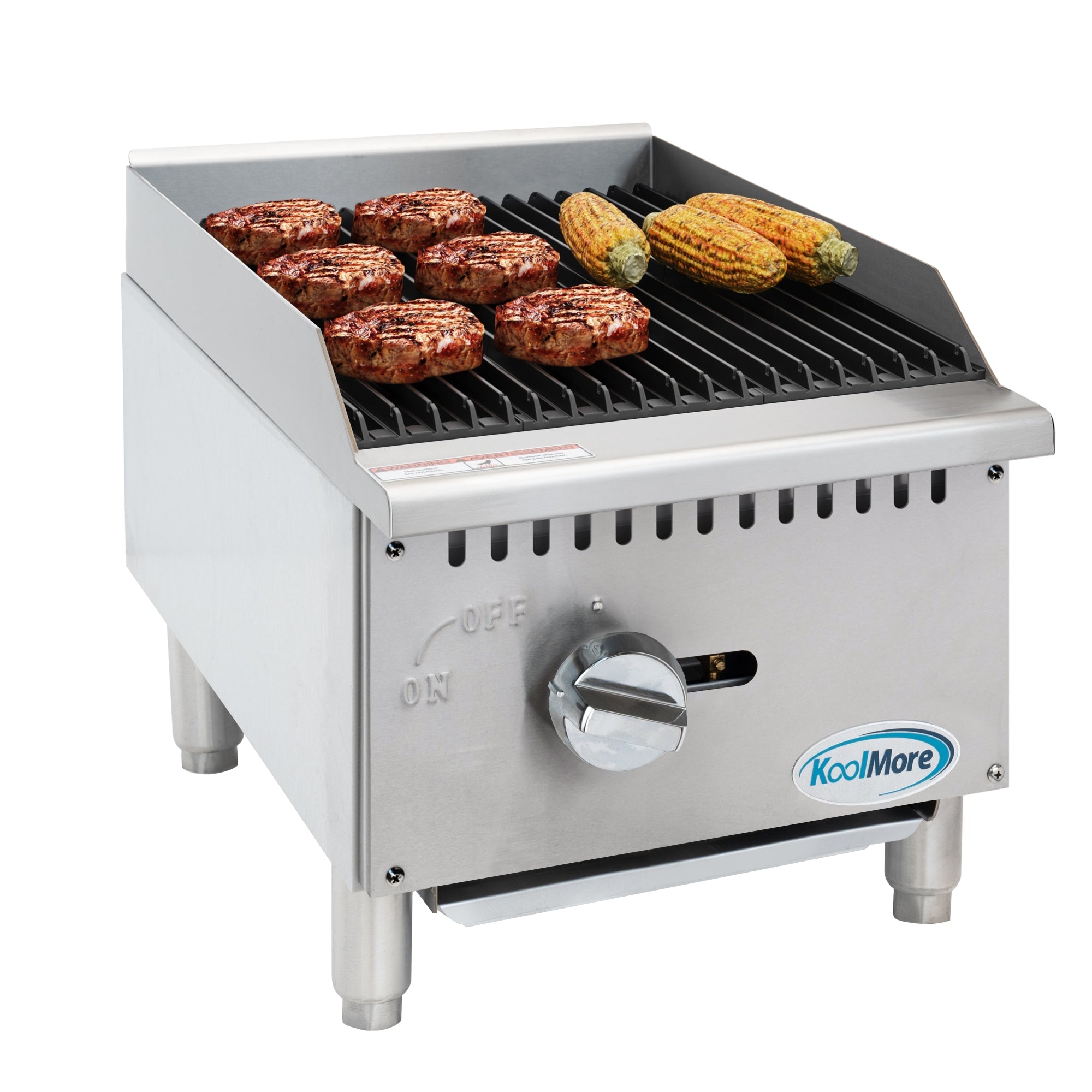 16 in. Commercial 1-Burner Natural Gas Charbroiler with 30,000 BTU in Stainless-Steel
