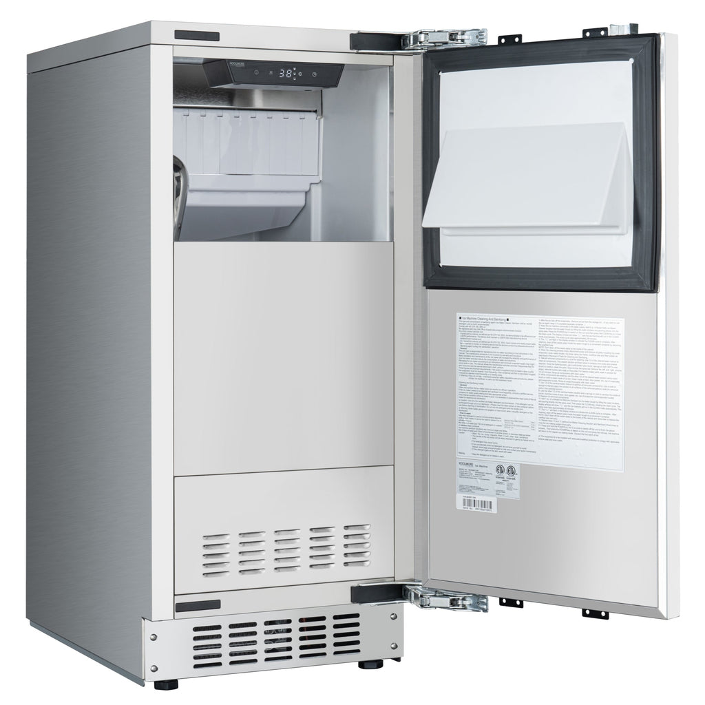 KoolMore Reserve 15 in. Residential Panel Ready Ice Maker 57 lbs/24hr in Stainless-Steel