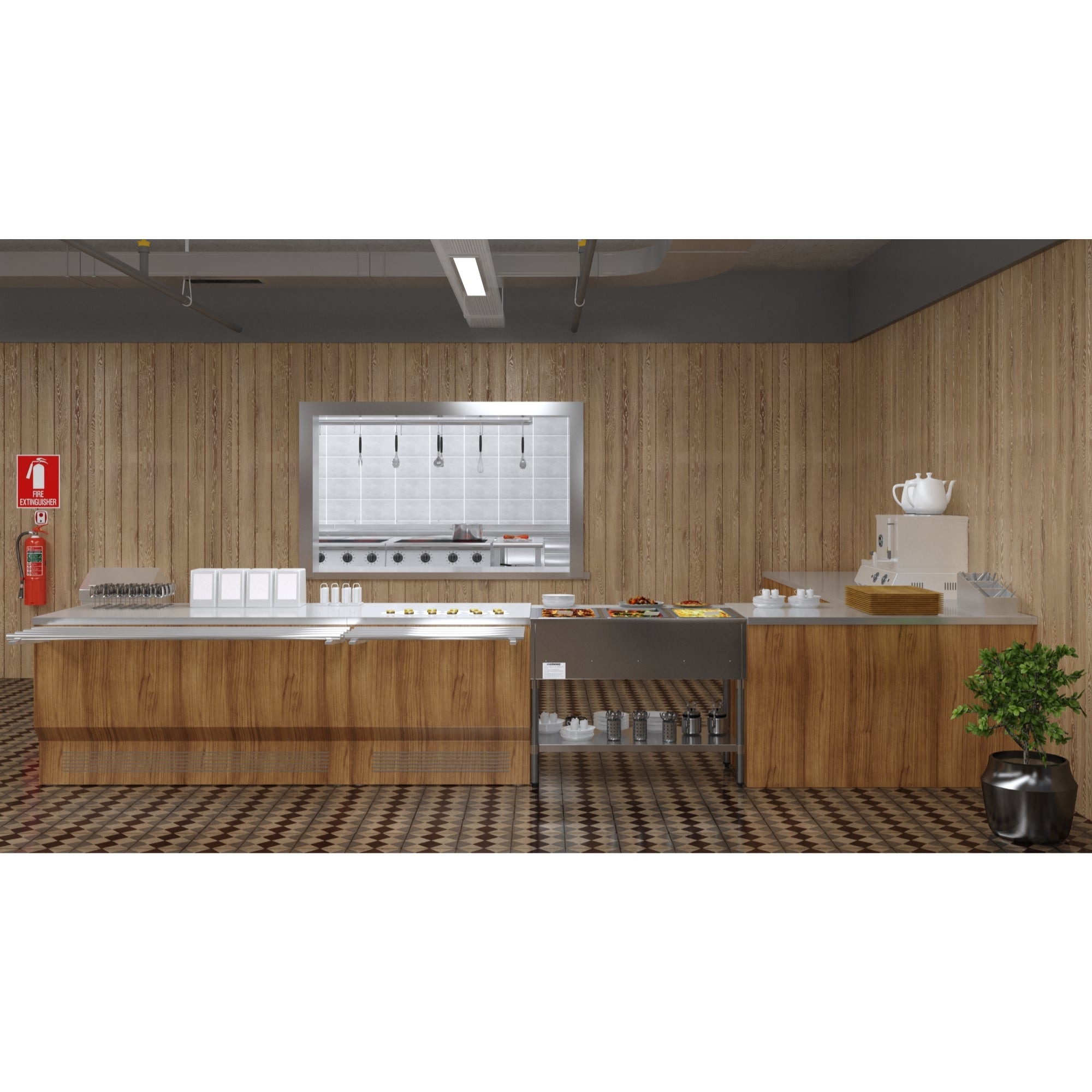 Three Pan Open Well Electric Steam Table with Undershelf