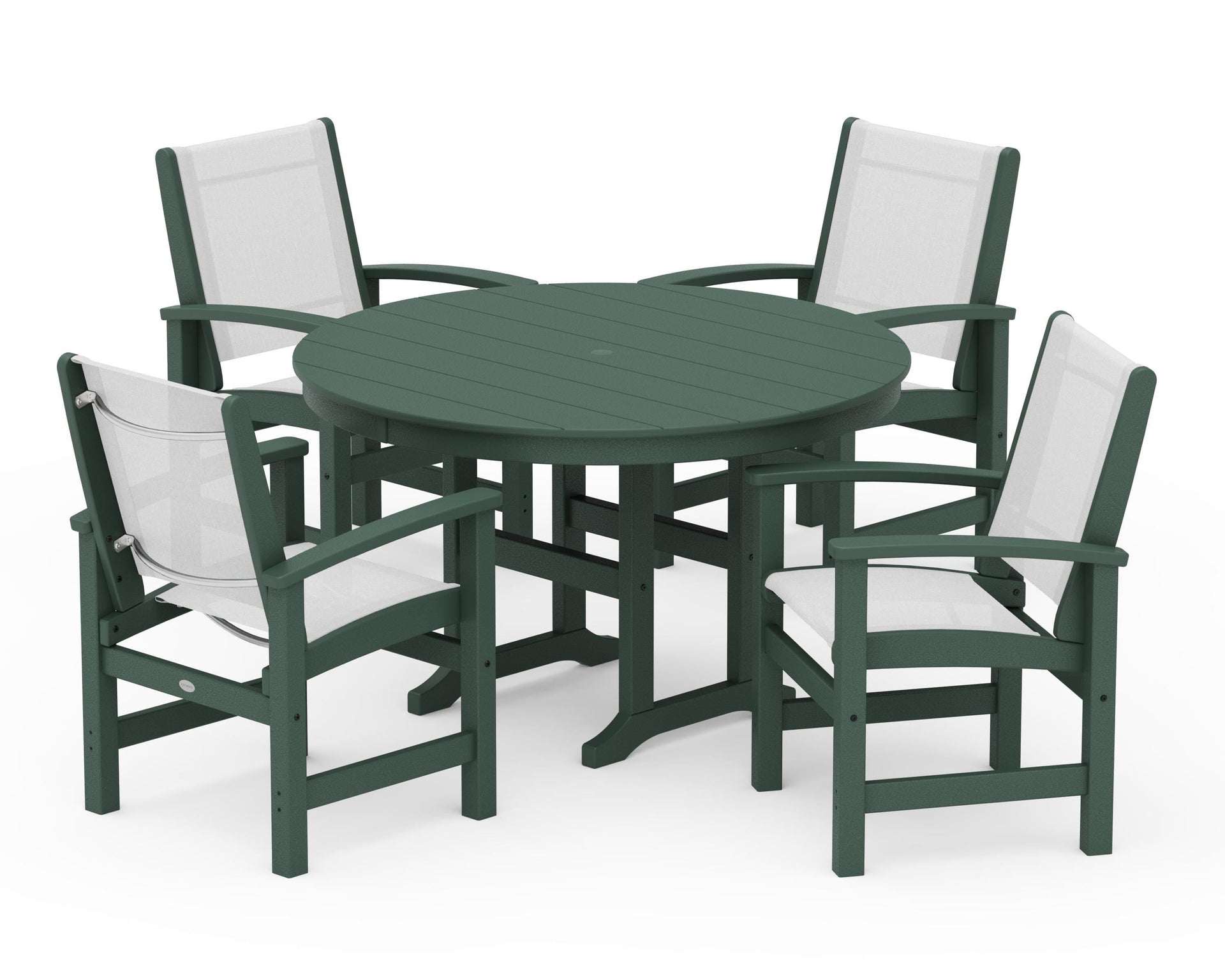 Coastal 5-Piece Round Farmhouse Dining Set