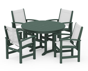 Coastal 5-Piece Round Farmhouse Dining Set