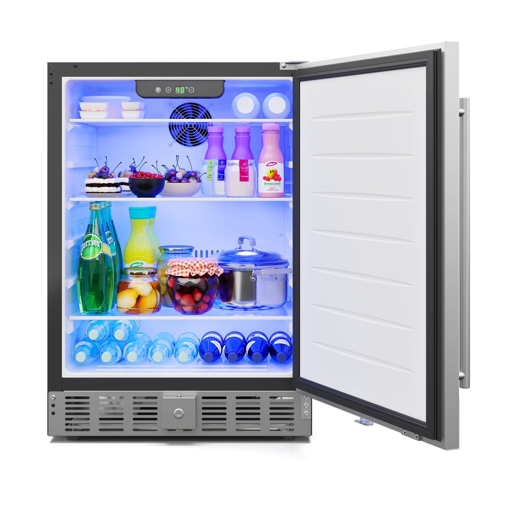 23.4 in. Stainless Steel, Solid-Door Built-In Refrigerator and Beverage Cooler, 5 Cu. ft. - Wrap