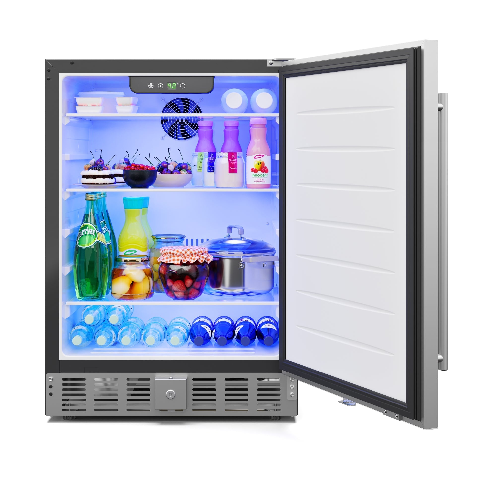 23.4 in. Stainless Steel, Solid-Door Built-In Refrigerator and Beverage Cooler, 5 Cu. ft.