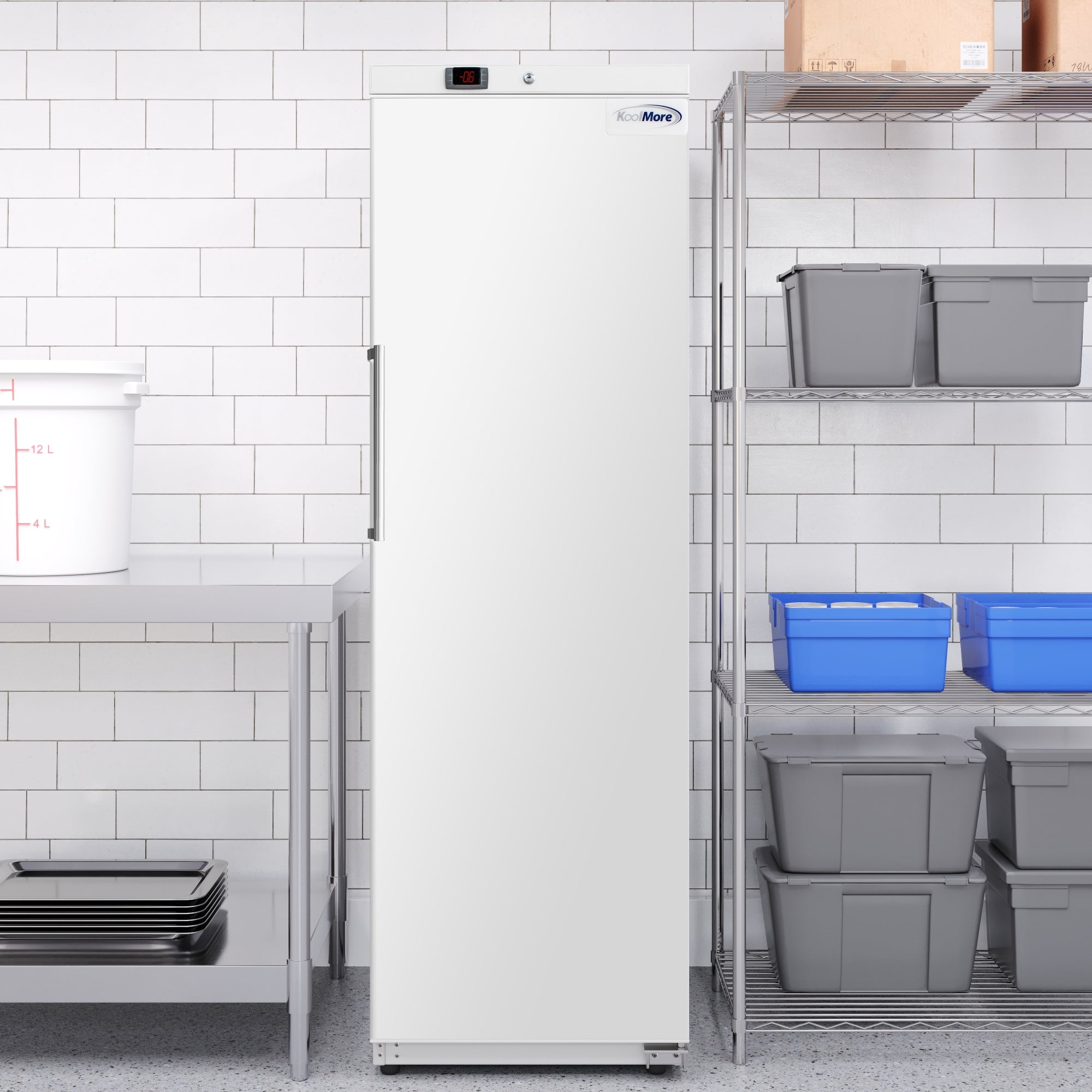 23 in. Commercial Auto-Defrost Reach-In Freezer ,12 cu. ft. in White