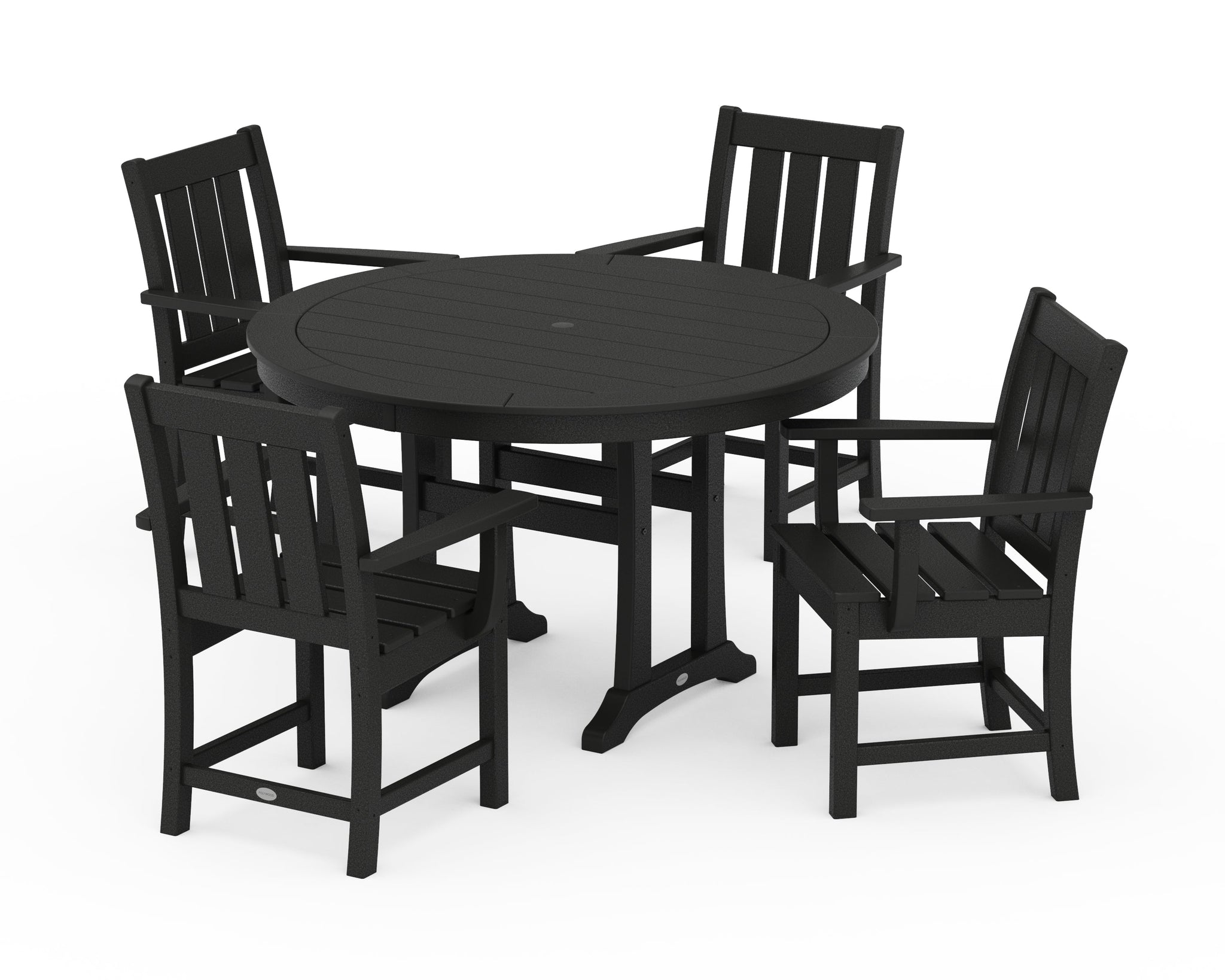 Oxford 5-Piece Round Dining Set with Trestle Legs