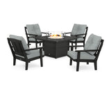 Mission 5-Piece Deep Seating Set with Fire Pit Table