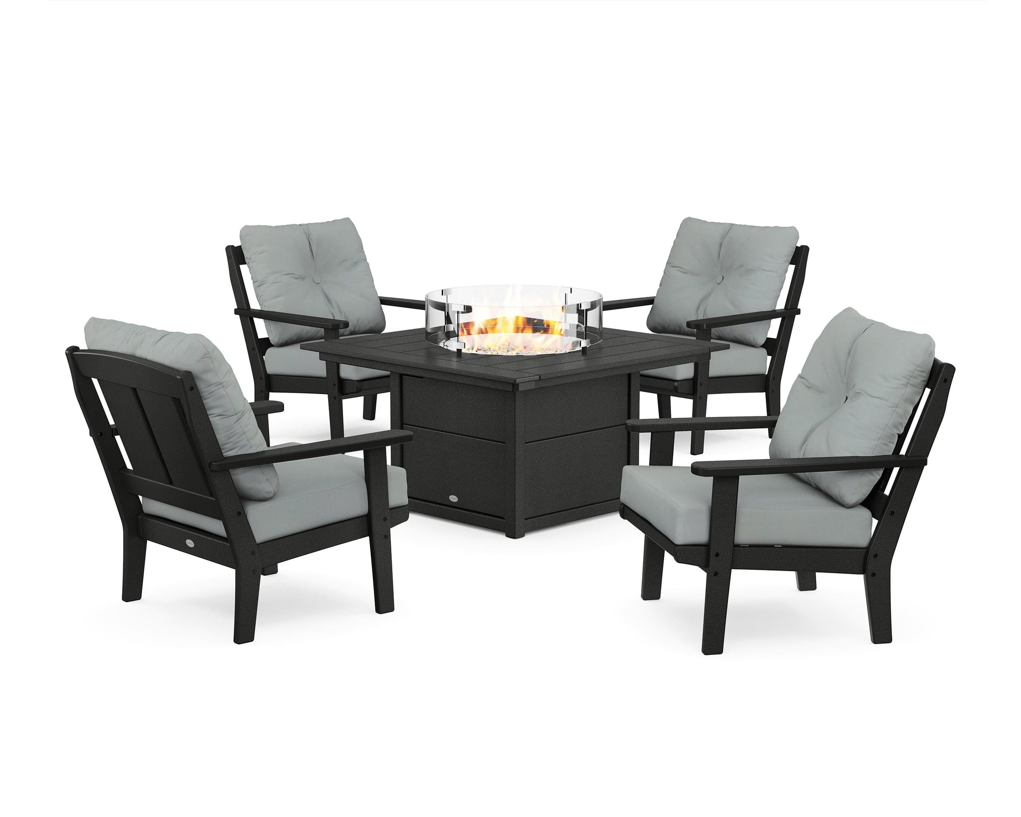 Mission 5-Piece Deep Seating Set with Fire Pit Table