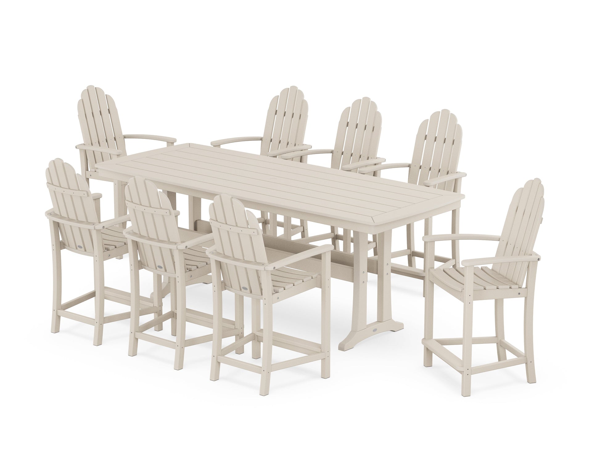 Classic Adirondack 9-Piece Counter Set with Trestle Legs