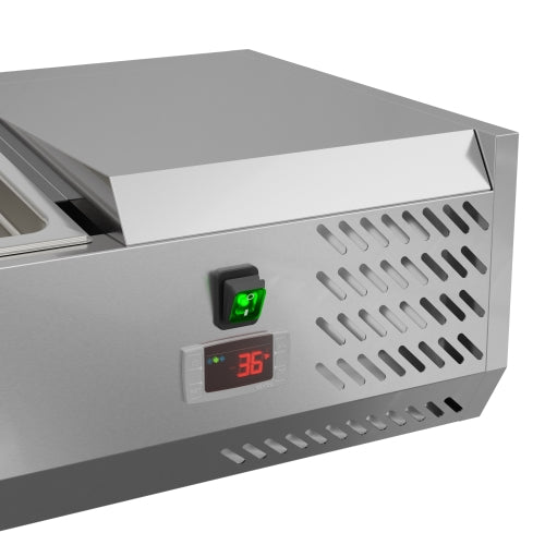 59 in. Six Pan Refrigerated Countertop Condiment Prep Station