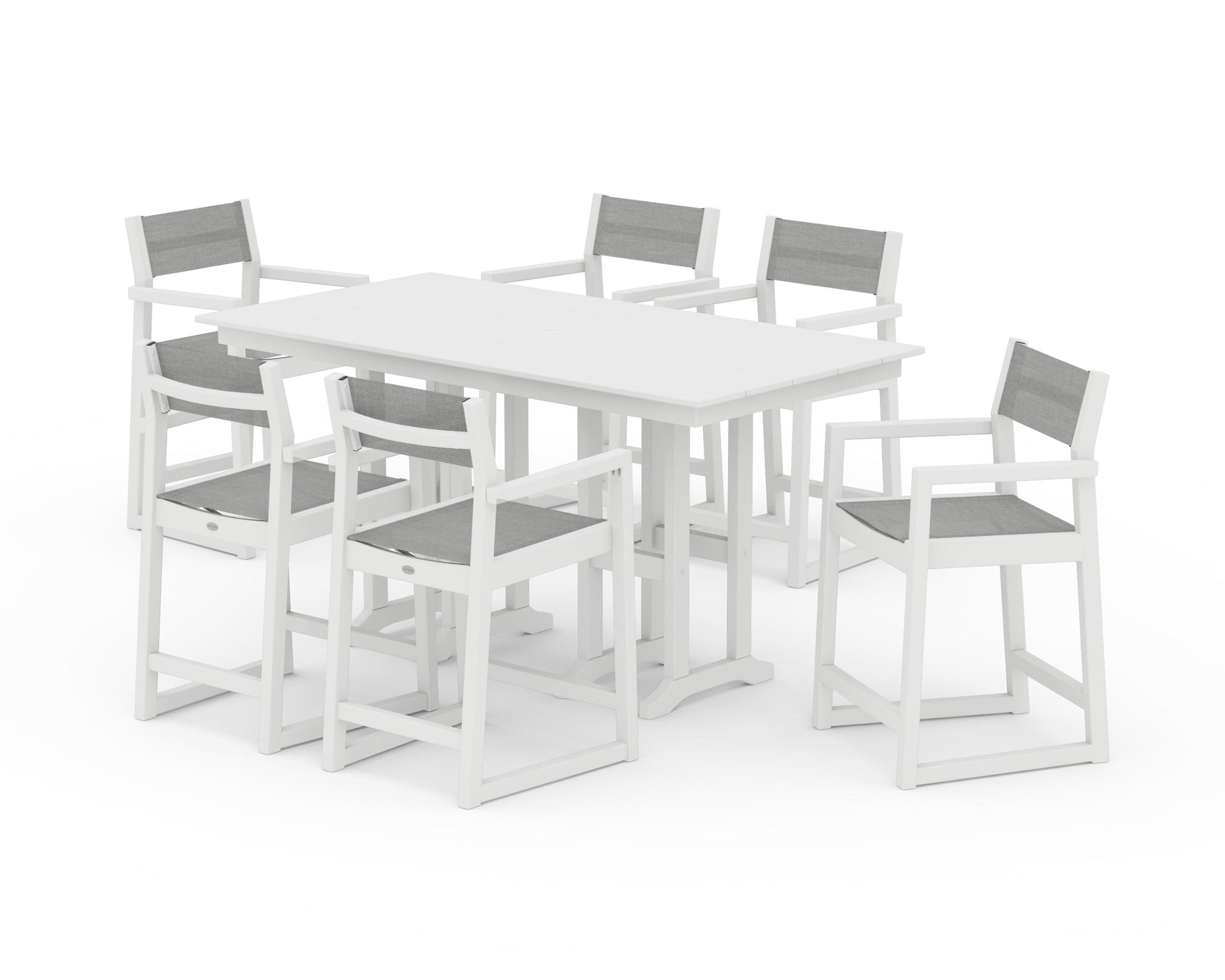 EDGE Sling Arm Chair 7-Piece Farmhouse Counter Set