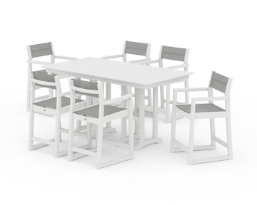 EDGE Sling Arm Chair 7-Piece Farmhouse Counter Set