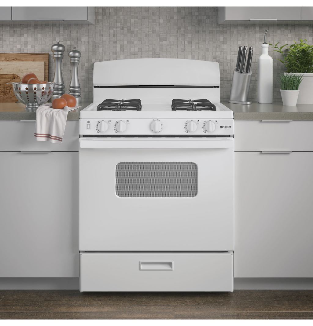 Hotpoint® 30" Free-Standing Front Control Gas Range