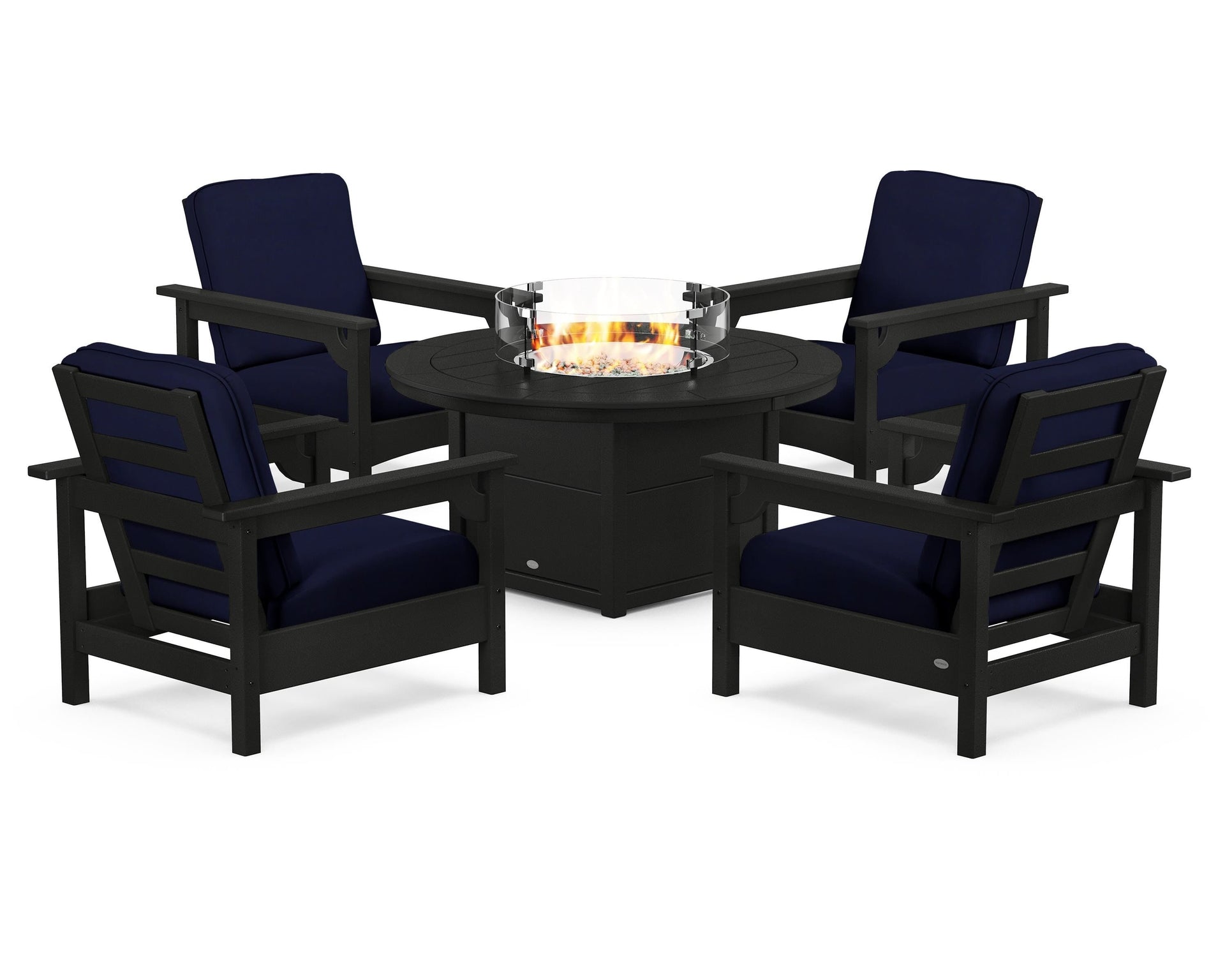 Club 5-Piece Conversation Set with Fire Pit Table