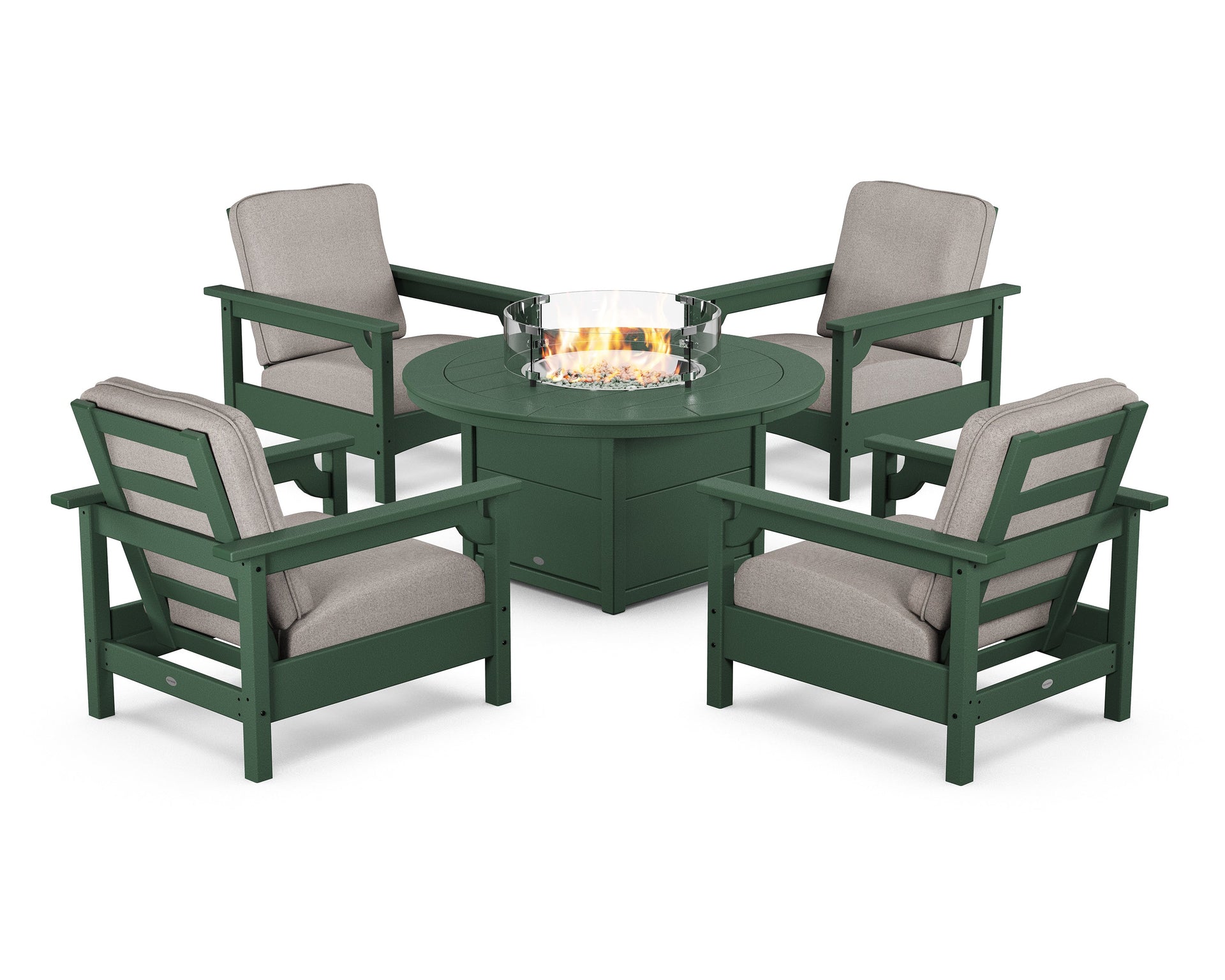 Club 5-Piece Conversation Set with Fire Pit Table