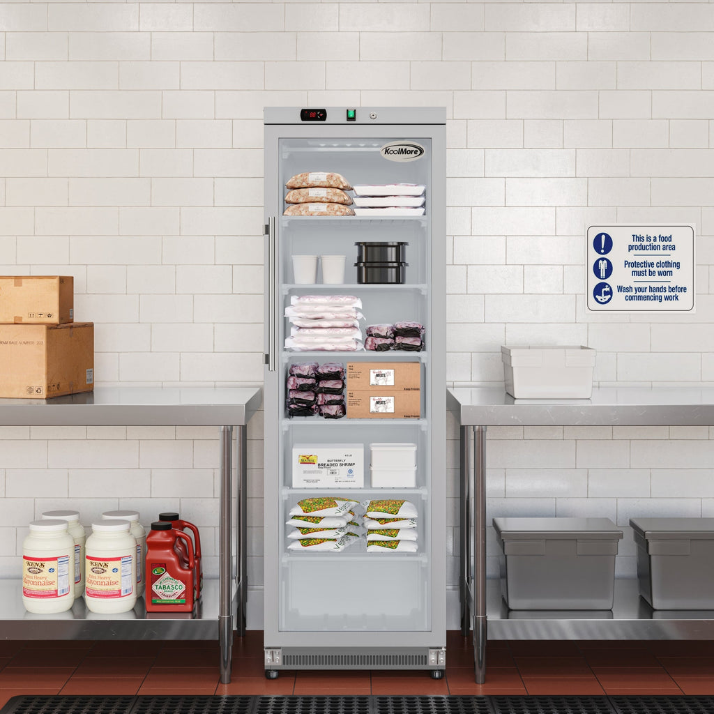 12 Cu. ft. Commercial Freezer with Glass Door in Stainless Steel - Manual Defrost