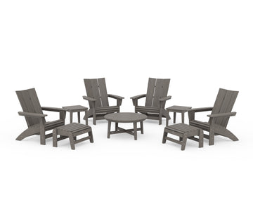 Modern Grand Adirondack 9-Piece Conversation Set