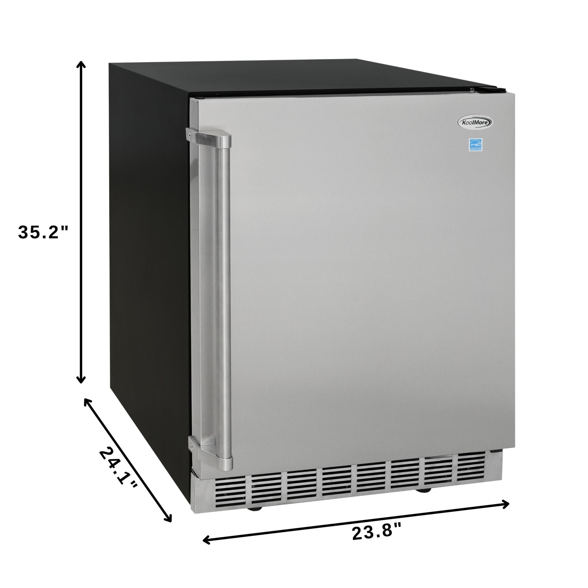 24 in. Outdoor Kitchen Stainless Steel Refrigerator 5.5 cu. ft. Capacity with Automatic defrost, Blue LED Lighting and IPX4 Rating, CSA Listed