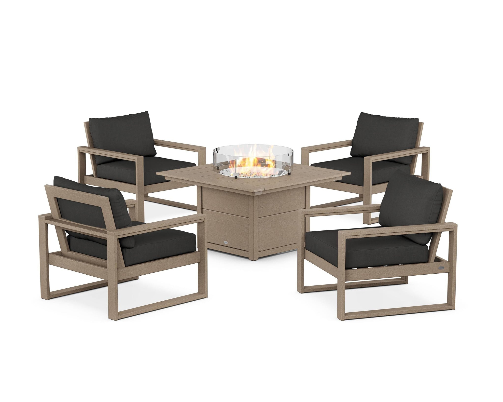 EDGE Sectional 5-Piece Deep Seating Set with Fire Pit Table
