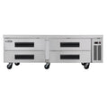 72 in. Commercial Chef Base Refrigerator Storage Cabinet for Cold Foods, Fresh Ingredients, and Condiments, Refrigerated Pull-Out Drawers, Rolling Caster Wheels, ETL Listed