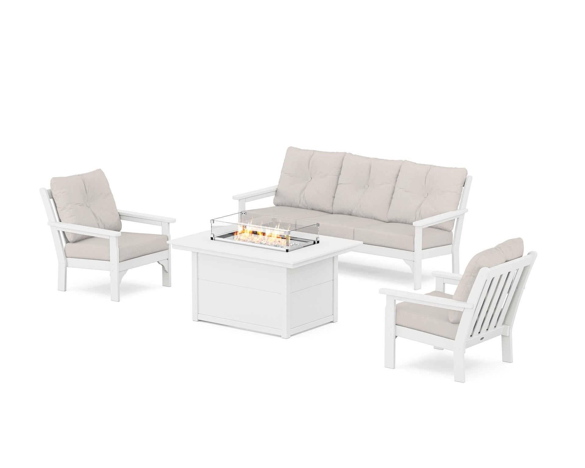 Vineyard Deep Seating Fire Pit Table Set