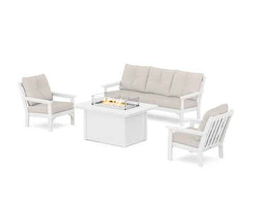Vineyard Deep Seating Fire Pit Table Set