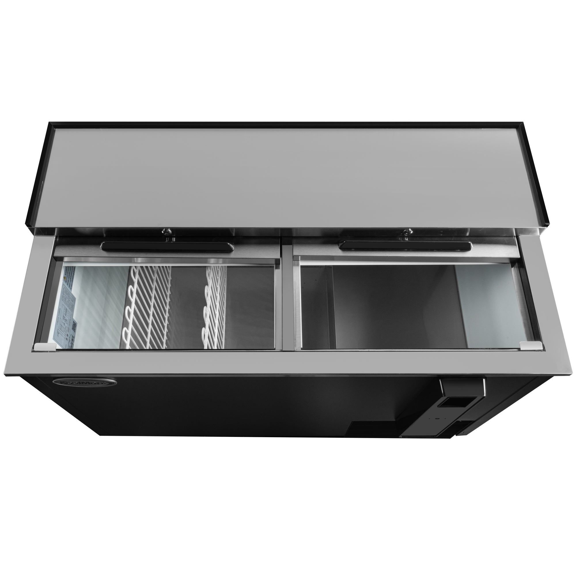50 in. Commercial Bottle Cooler in Black with Built-In Opener, ETL Listed, 14 cu. ft.