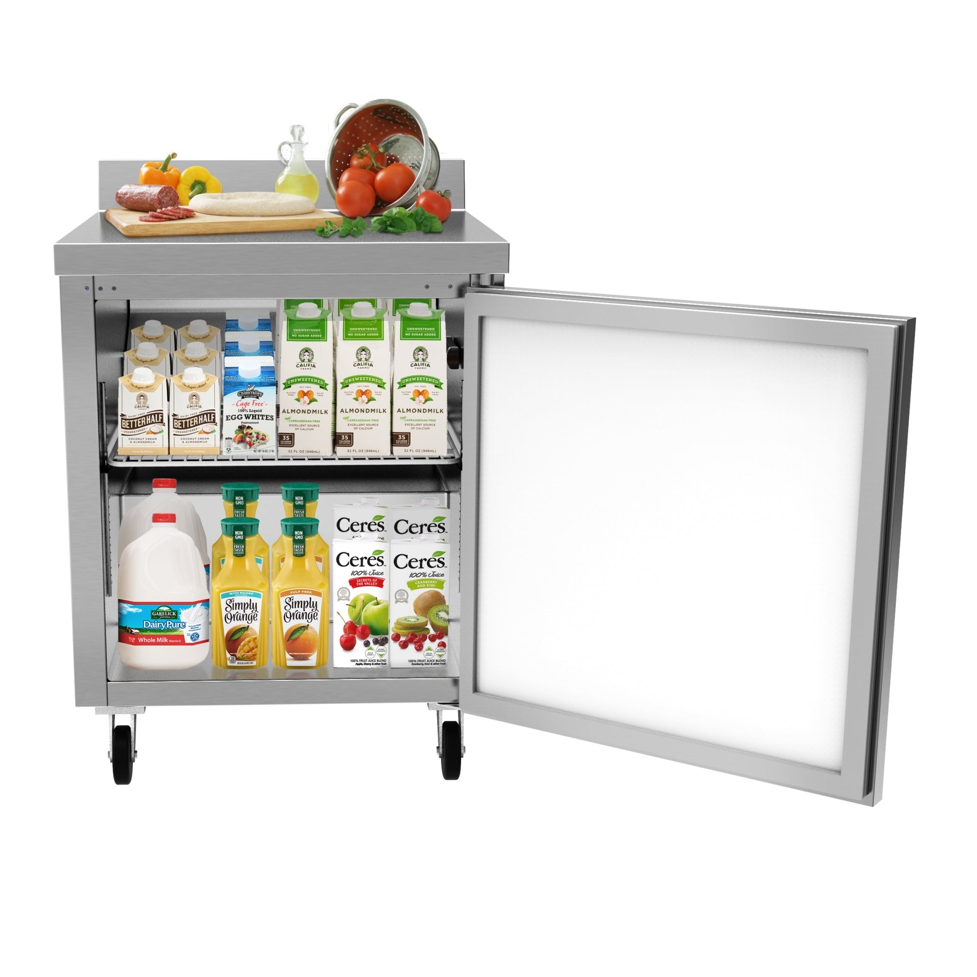 27 in. One-Door Worktop Refrigerator With 3.5 in. Backsplash - 6.3 Cu Ft.