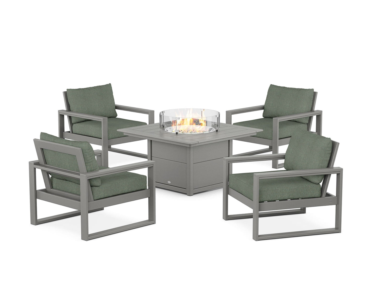 EDGE Sectional 5-Piece Deep Seating Set with Fire Pit Table