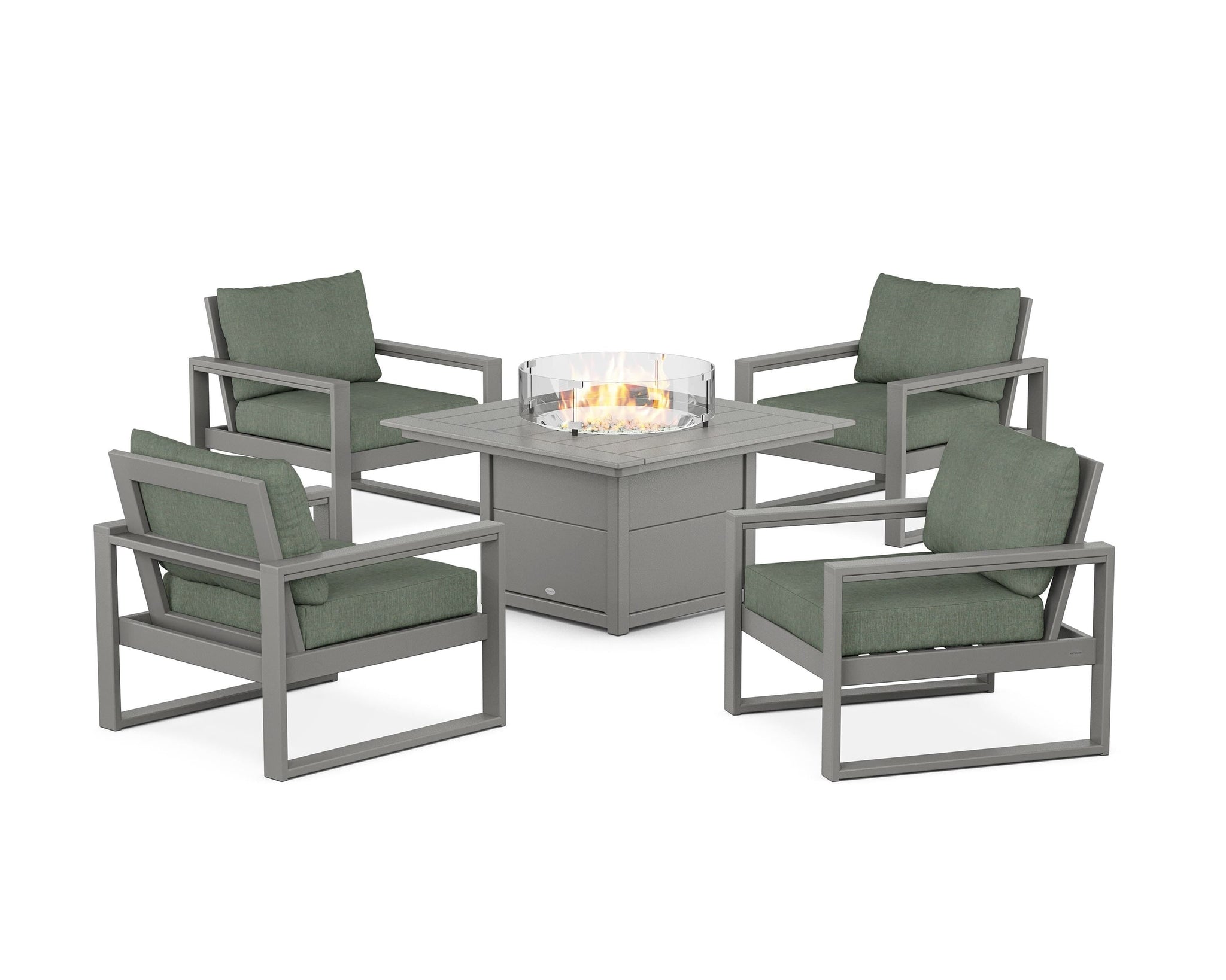 EDGE Sectional 5-Piece Deep Seating Set with Fire Pit Table