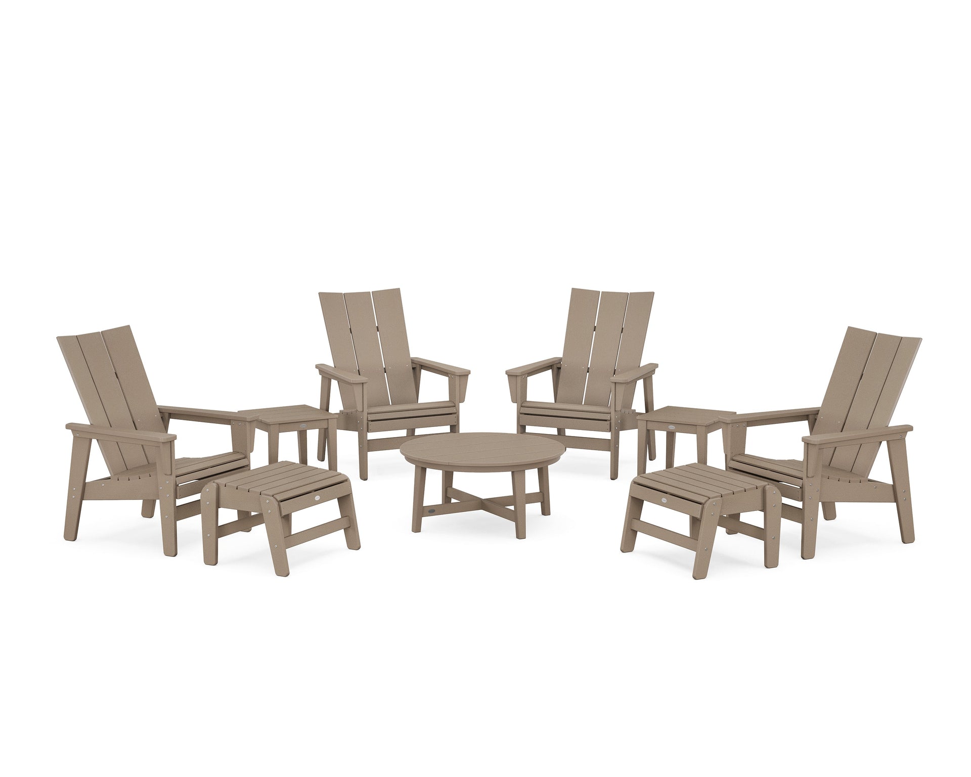 Modern Grand Upright Adirondack 9-Piece Conversation Set