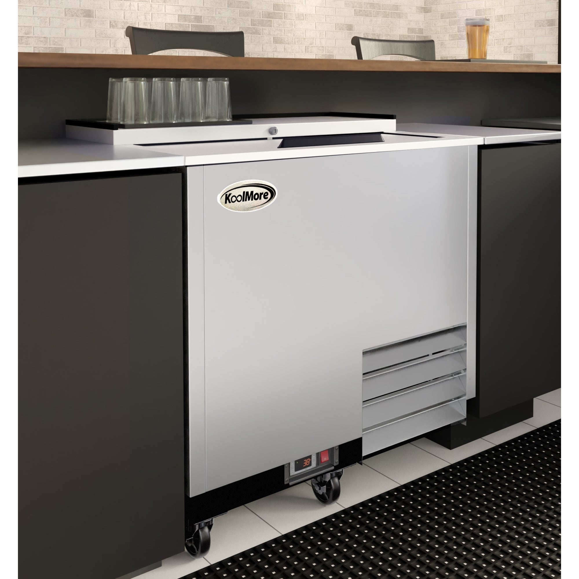 36 in. Commercial Glass Froster in Stainless Steel, ETL Listed, 9 cu. ft.