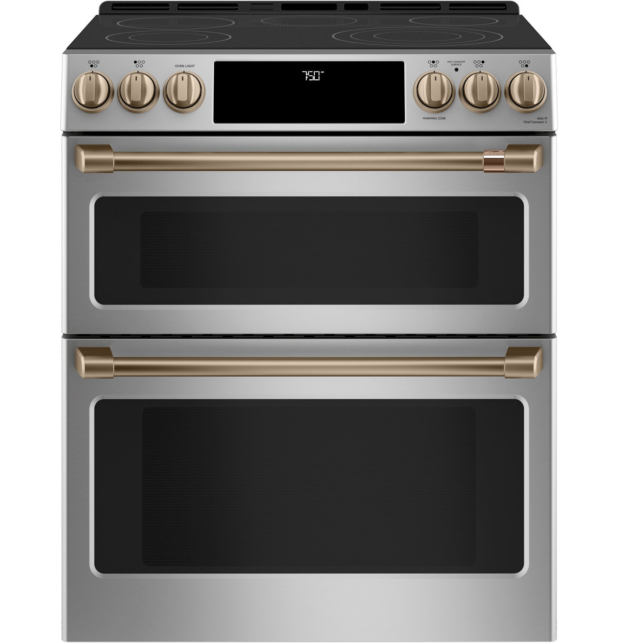 CAFÉ™ 30" Smart Slide-In, Front-Control, Radiant and Convection Double-Oven Range