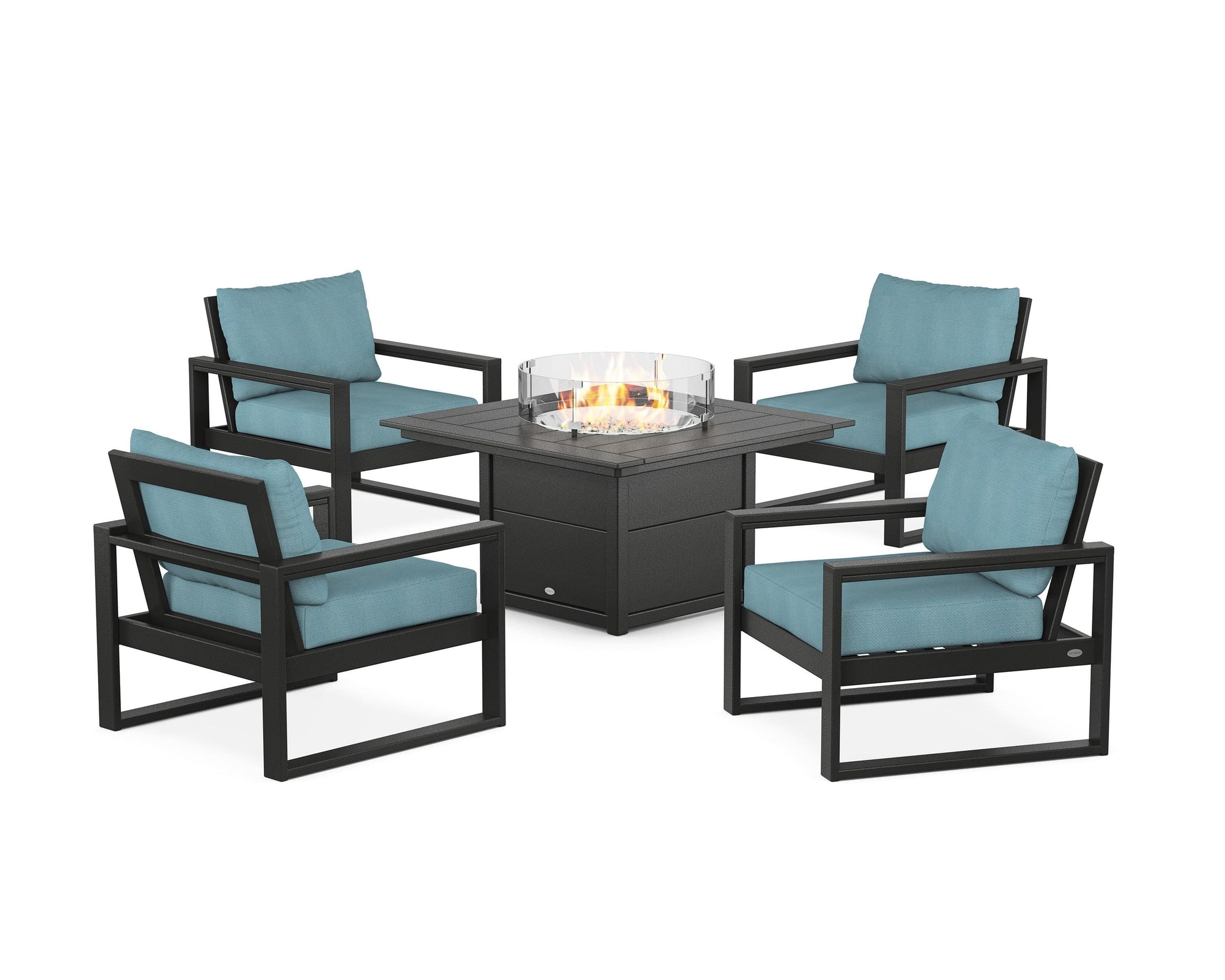 EDGE Sectional 5-Piece Deep Seating Set with Fire Pit Table