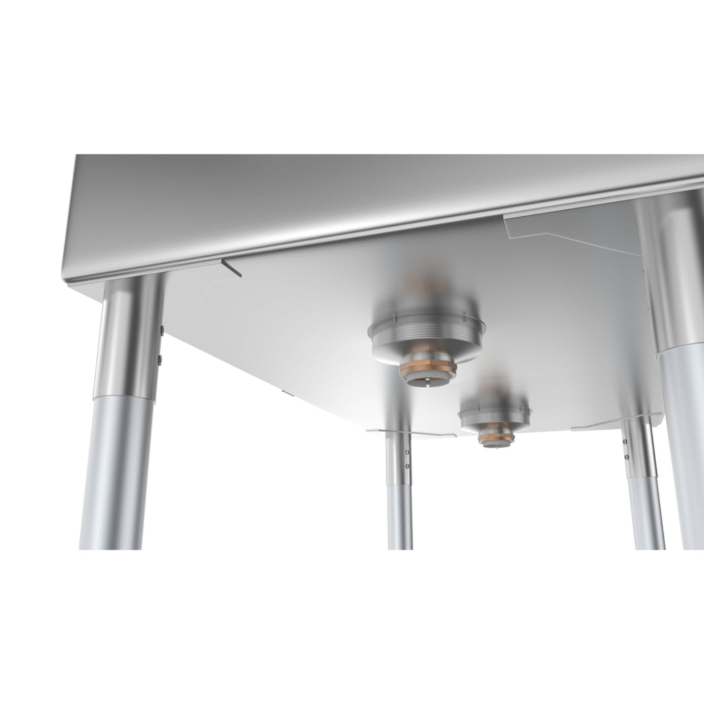 52 in. Two Compartment Stainless Steel Commercial Sink with 2 Drainboards, Bowl Size 14"x 16"x 11"