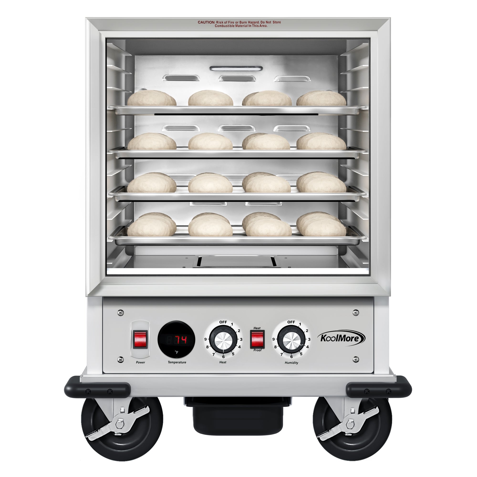 33 in. Commercial Non-Insulated Half Size Heated Holding/Proofing Cabinet with Glass Door and 12-Pan Capacity in Silver