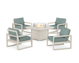 EDGE Sectional 5-Piece Deep Seating Set with Fire Pit Table