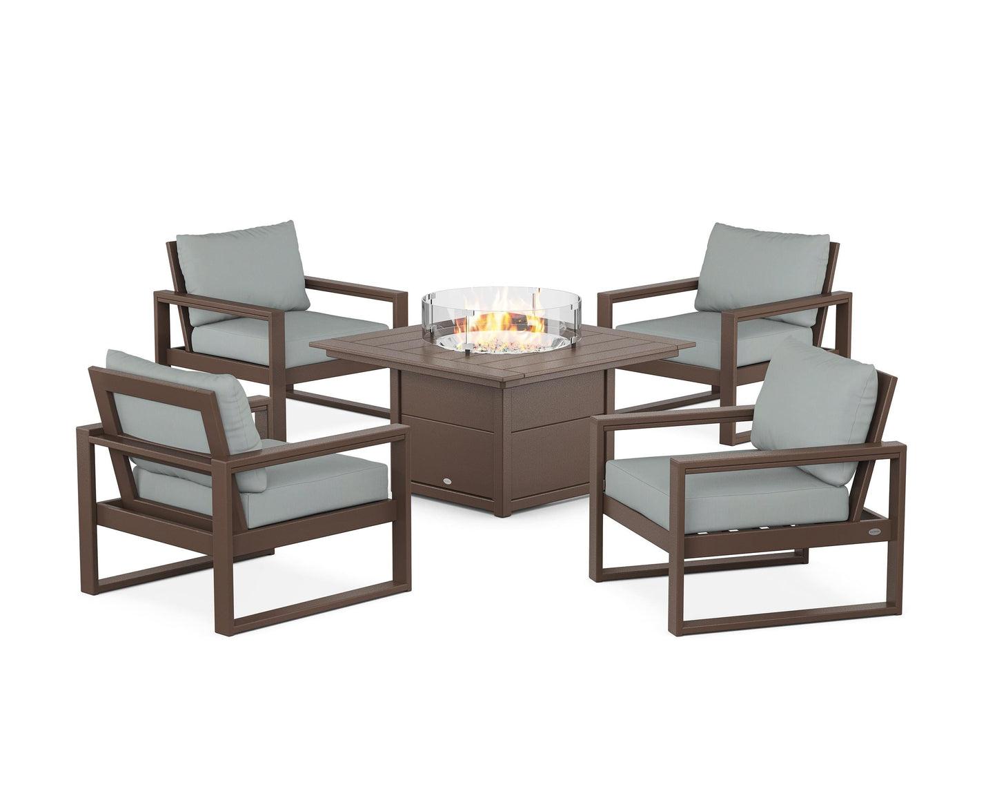 EDGE Sectional 5-Piece Deep Seating Set with Fire Pit Table