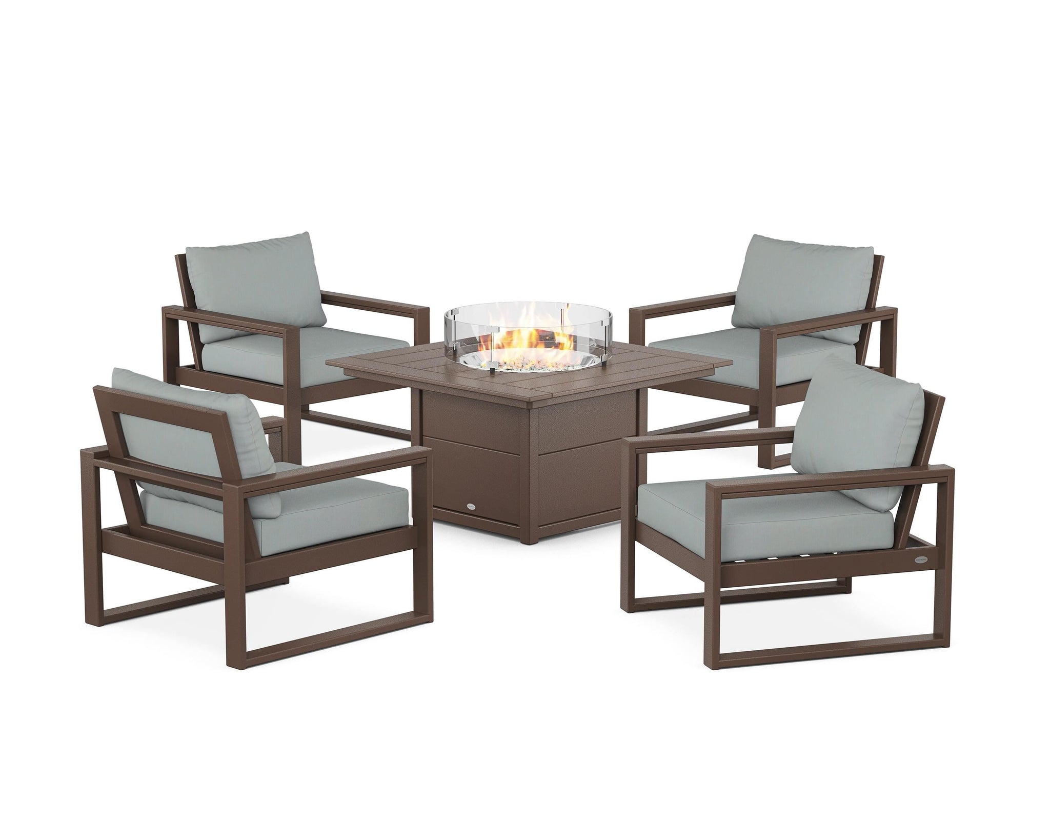 EDGE Sectional 5-Piece Deep Seating Set with Fire Pit Table