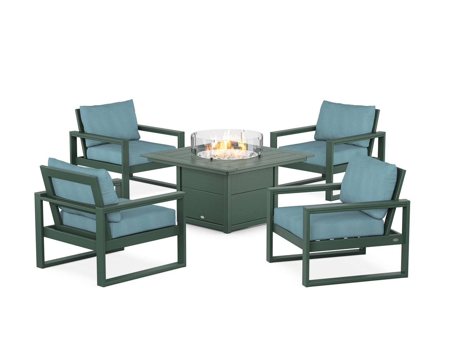EDGE Sectional 5-Piece Deep Seating Set with Fire Pit Table