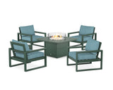 EDGE Sectional 5-Piece Deep Seating Set with Fire Pit Table