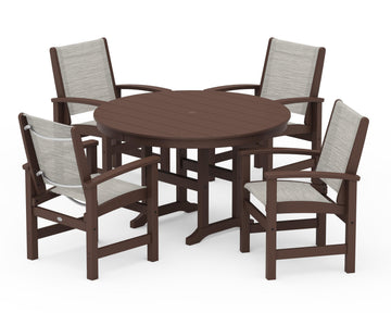 Coastal 5-Piece Round Farmhouse Dining Set