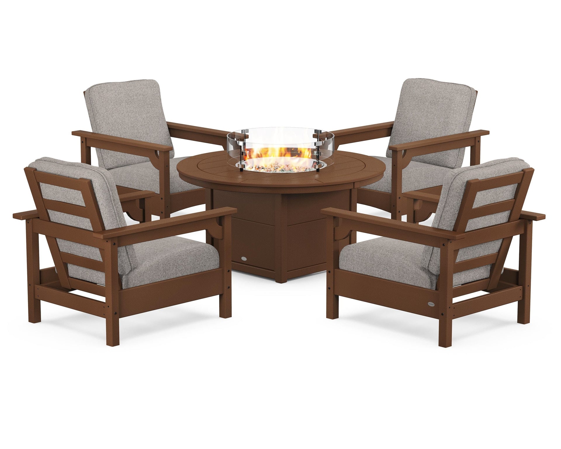 Club 5-Piece Conversation Set with Fire Pit Table
