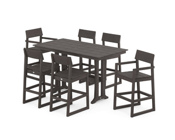 EDGE 7-Piece Farmhouse Bar Set with Trestle Legs