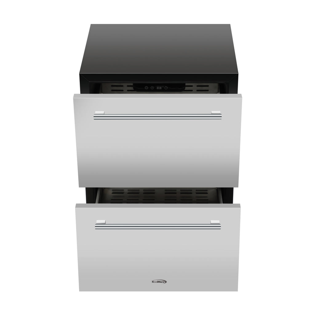 24 in.  Built-in Two-Drawer Outdoor Refrigerator in Stainless-Steel