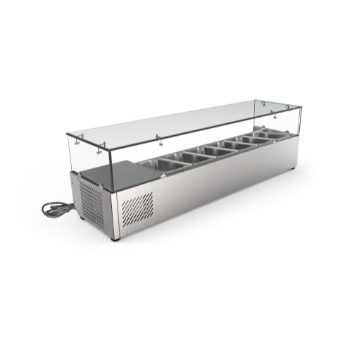 59 in. Six Pan Refrigerated Countertop Condiment Prep Station